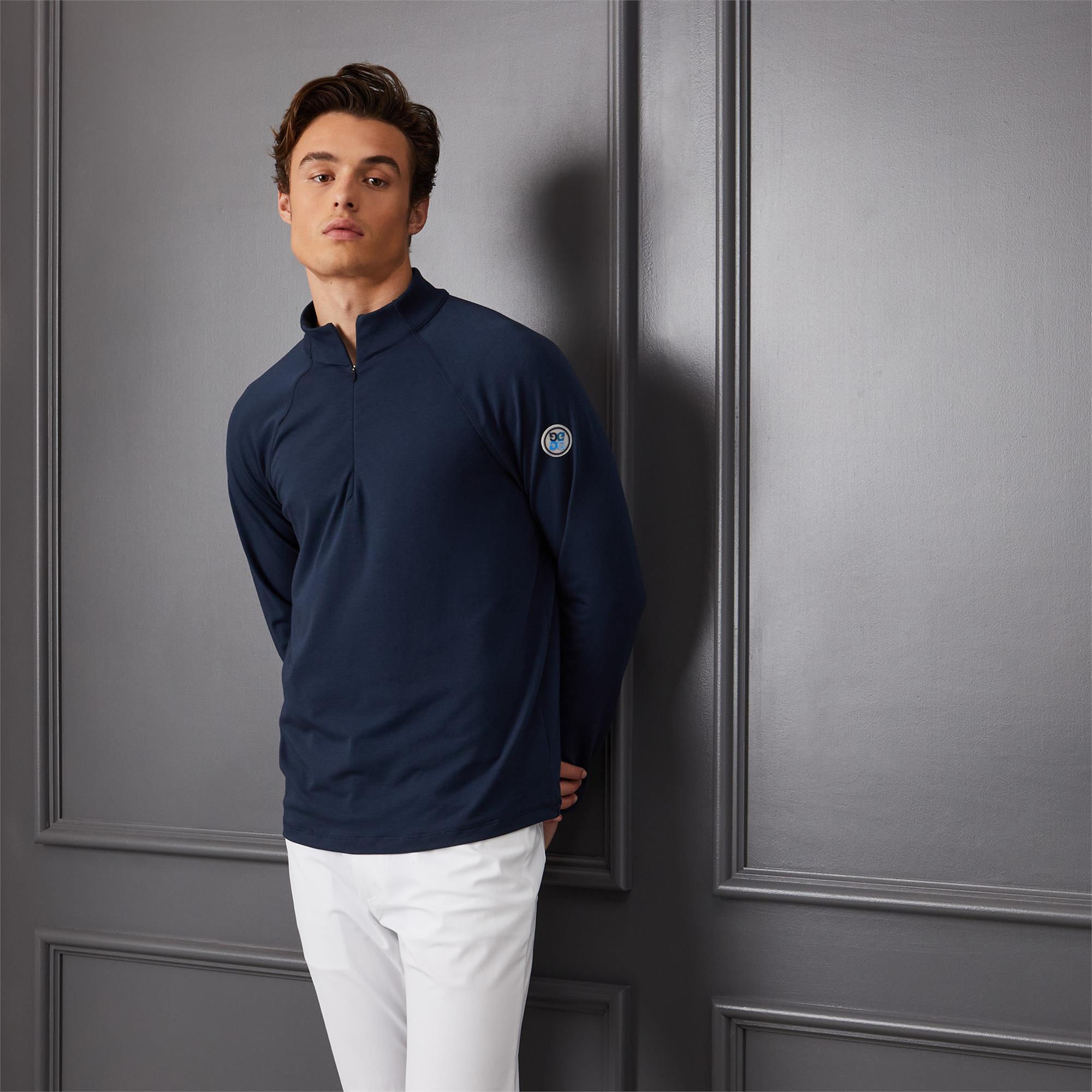 G/Fore Luxe Staple Quarter Zip Mens Golf Mid Layer Twilight
